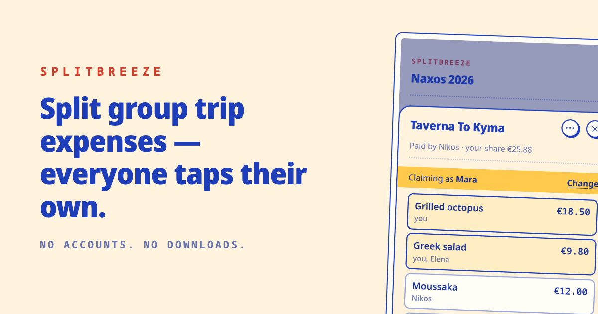 I kept being the guy who pays the restaurant bill on trips and then has to remind everyone — so I  logo